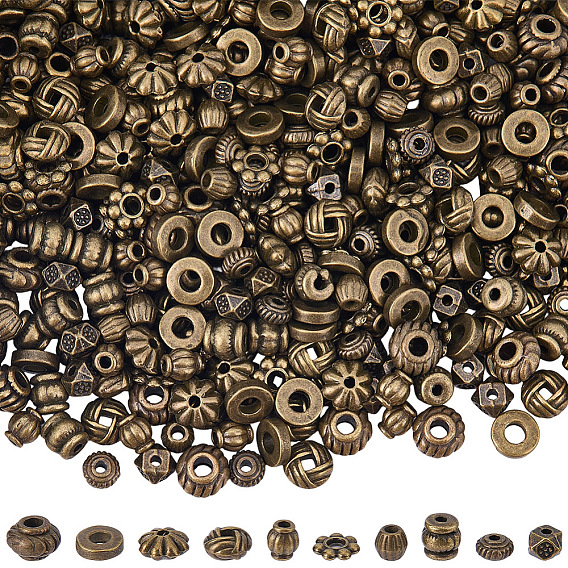 500 шт 10 стили разделительные бусины в тибетском стиле, разнообразные