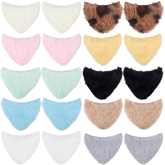 50 шт. 10 цвета плюшевая ткань кошачьи ушки, аксессуары для шитья своими руками