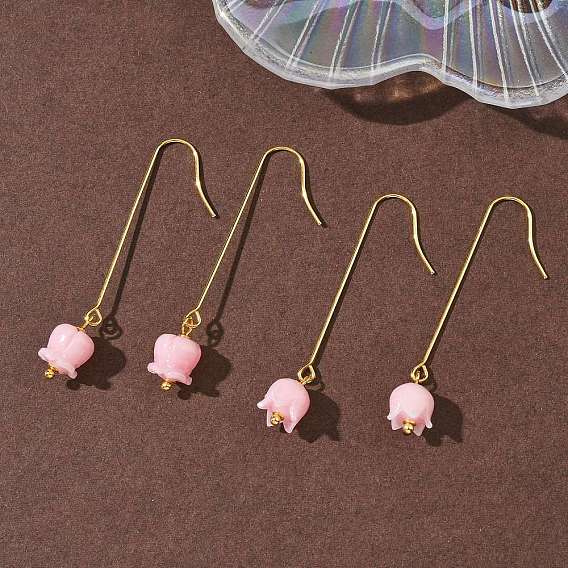 Гальванопокрытие 304 серьги-подвески из нержавеющей стали, цветок