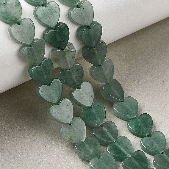 Естественный зеленый авантюрин бисер нитей, сердце