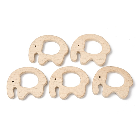 Соединительные кольца из натурального бука, деревянные кольца макраме, слон