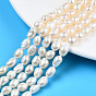 Natural Cultured Freshwater Pearl Beads Strands, Two Sides Polished