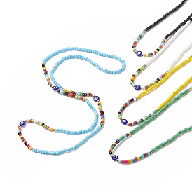 Evil Eye Waist Beads, Lampwork & Glass Seed Beaded Stretch Waist Chains for Women