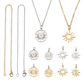 Набор для самостоятельного изготовления ожерелья с подвеской в виде солнца, включая подвески 304 и 201 из нержавеющей стали, 304 из нержавеющей стали ожерелье решений