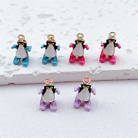 Подвески из эмали и сплава, прелести пингвина, золотые