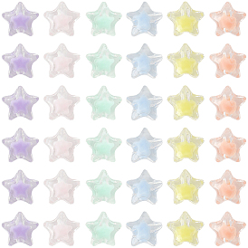 120 шт 6 цвета прозрачные акриловые бусины, бусина в бусине, граненые, звезда