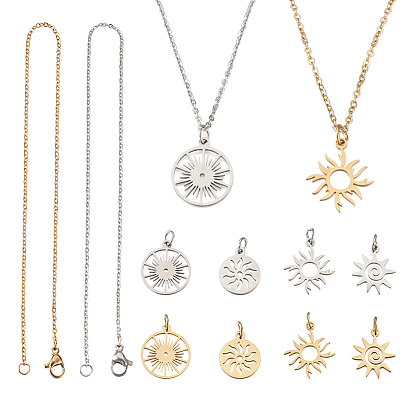 Набор для самостоятельного изготовления ожерелья с подвеской в виде солнца, включая подвески 304 и 201 из нержавеющей стали, 304 из нержавеющей стали ожерелье решений