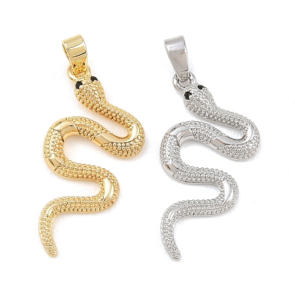 Латунные микропаве из черного кубического циркония, змеиные чары