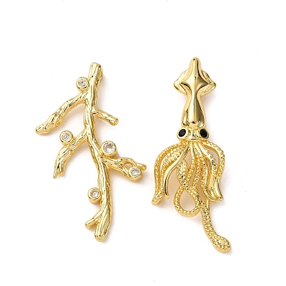 Кулон из циркония, подвески в виде морской травы и осьминога, стойки покрытие, долговечный, без свинца и без кадмия