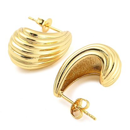 Rack Plating Brass Teardrop Dangle Stud Earrings, Long-Lasting Plated, Lead Free & Cadmium Free