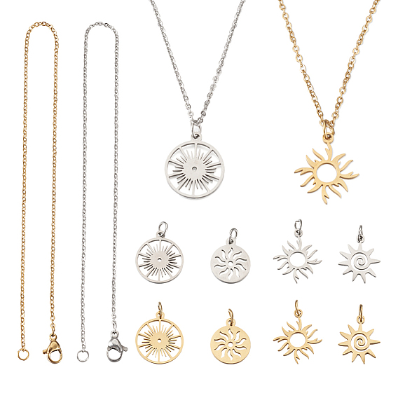 Набор для самостоятельного изготовления ожерелья с подвеской в виде солнца, включая подвески 304 и 201 из нержавеющей стали, 304 из нержавеющей стали ожерелье решений