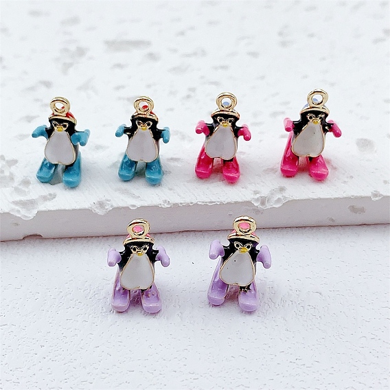 Подвески из эмали и сплава, прелести пингвина, золотые
