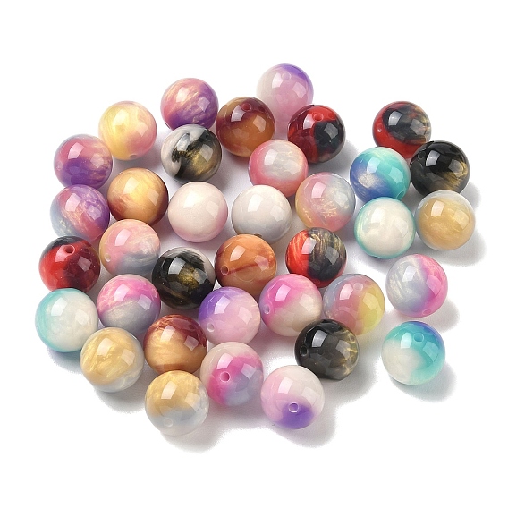 UV Reactive Resin Imitation Cat Eye Beads, Color Changing Beads  Round, Gradient Color