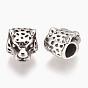 304 Stainless Steel European Beads, Large Hole Beads, Leopard