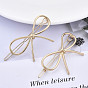 Alloy Hollow Geometric Hair Pin, Ponytail Holder Statement, Hair Accessories for Women, Cadmium Free & Lead Free, Bowknot