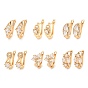 Brass Micro Pave Cubic Zirconia Hoop Earrings