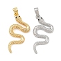 Латунные микропаве из черного кубического циркония, змеиные чары