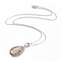 Natural & Synthetic Gemstone Pendant Necklaces, with Brass Chains, Drop