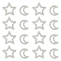 304 Stainless Steel Linking Rings, Moon/Star
