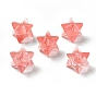 Cherry Quartz Glass Beads, No Hole/Undrilled, Merkaba Star