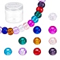 100Pcs 10 Colors Glass European Beads, Large Hole Beads, Rondelle