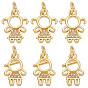 10 шт. 2 стили латунные микро-паве кубические циркониевые подвески, с целью перехода в кольце, человек
