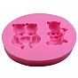 Food Grade Valentine's Day DIY Silicone Love Heart Bear Fondant Molds, Resin Casting Molds, for Chocolate, Candy Making