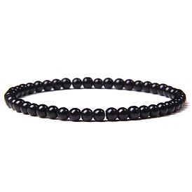 Natural Gemstone Beads Stretch Bracelets, Round