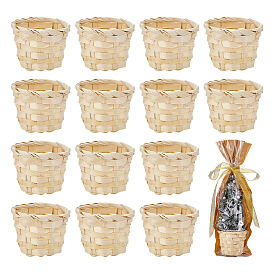 16шт. мини-корзинки из бамбука, аксессуары для домашнего кукольного домика с микро-ландшафтом, притворяясь опорными украшениями