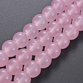 Spray Painted Glass Beads Strands, Round