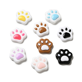 Opaque Resin Cabochons, Cat Paw Shape