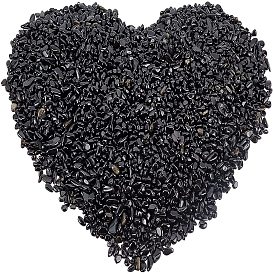 Natural Obsidian Chip Beads, No Hole/Undrilled
