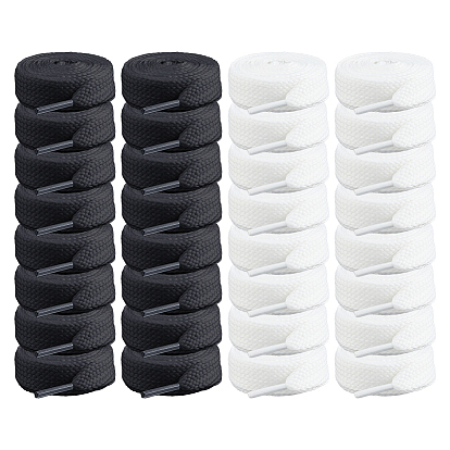 16 пары 2 цветные полиэстеровые шнурки, плоский