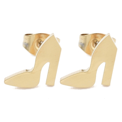 Вакуумное покрытие pvd 304 серьги-гвоздики из нержавеющей стали для женщин, туфли на высоких каблуках