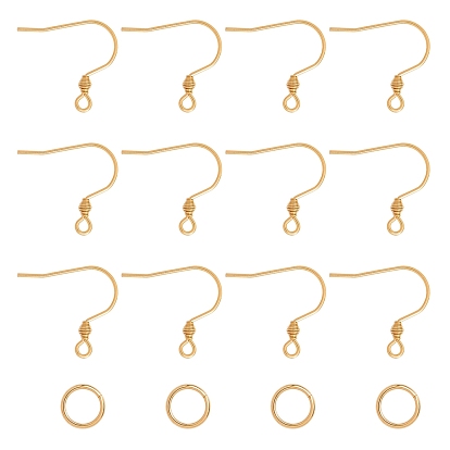 304 Stainless Steel Earring Hook Findings, Ear Wire, with Open Jump Rings