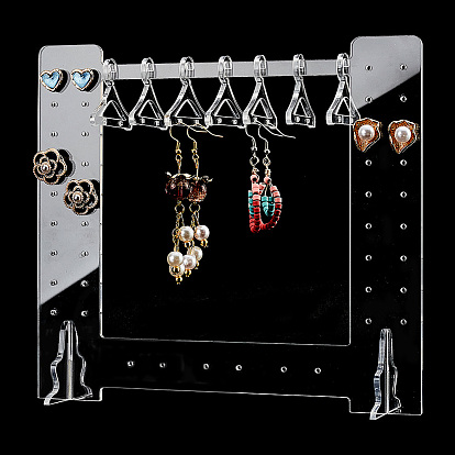 1 Set Transparent Acrylic Earring Display Stands, Cloth Hanger Shape