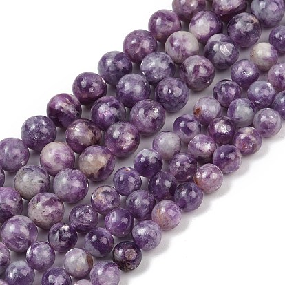 Натуральные лепидолитовые бусины, круглые