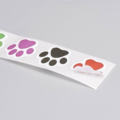 Self-Adhesive Paper Gift Tag Stickers, Adhesive Labels, for Festive, Hoilday, Wedding Presents, Paw Print