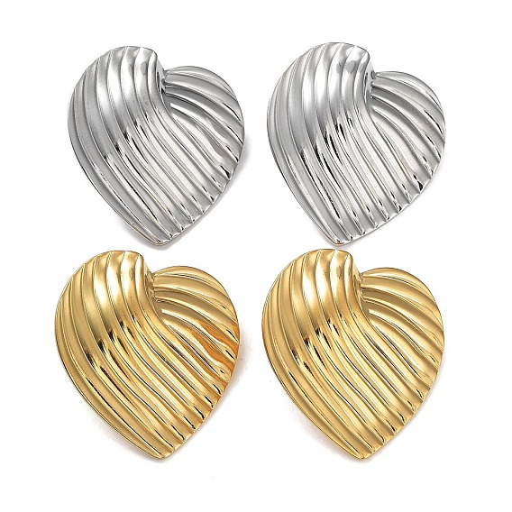Ионное покрытие (IP) 304 серьги-гвоздики в форме сердца из нержавеющей стали для женщин