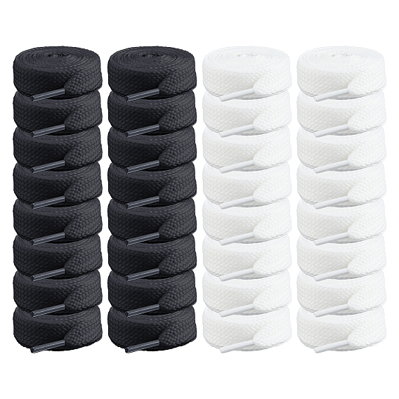 16 пары 2 цветные полиэстеровые шнурки, плоский