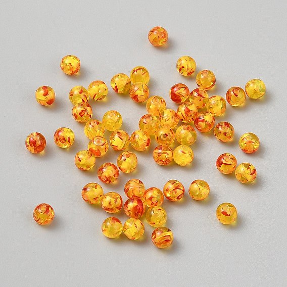 Resin Imitation Amber Beads, Round