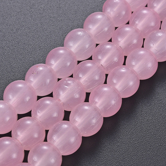 Spray Painted Glass Beads Strands, Round