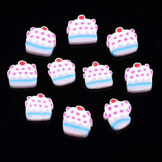 Handmade Polymer Clay Cabochons, Polymer Clay Slices for Resin Crafts & DIY Projects, Imitation Food, Cake