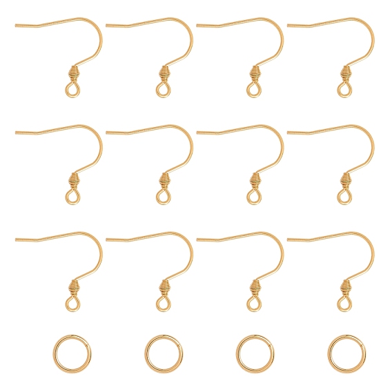 304 Stainless Steel Earring Hook Findings, Ear Wire, with Open Jump Rings