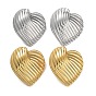 Ионное покрытие (IP) 304 серьги-гвоздики в форме сердца из нержавеющей стали для женщин
