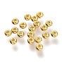 Brass Spacer Beads, Long-Lasting Plated, Textured, Rondelle