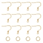304 Stainless Steel Earring Hook Findings, Ear Wire, with Open Jump Rings