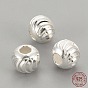 925 Sterling Silver Beads, Fancy Cut Round