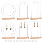 6Pcs Acrylic Earring Display Stands, Rectangle, with 6Pcs Wood Display Stands, Photo Stand