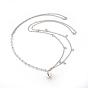 Body Necklace for Sexy Women, with 304 Stainless Steel Cable Chains, Iron Finding, Electroplate Glass, Cowrie Shell Beads